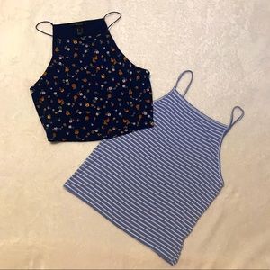 Spaghetti strap high neck Crop Tops, size Medium